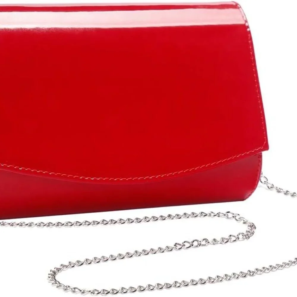 Women Patent Leather Clutch Wallets Purses Evening Bag Crossbody Tote